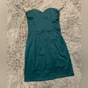 H&M Womens Sweetheart Strapless Mini Dress in teal color